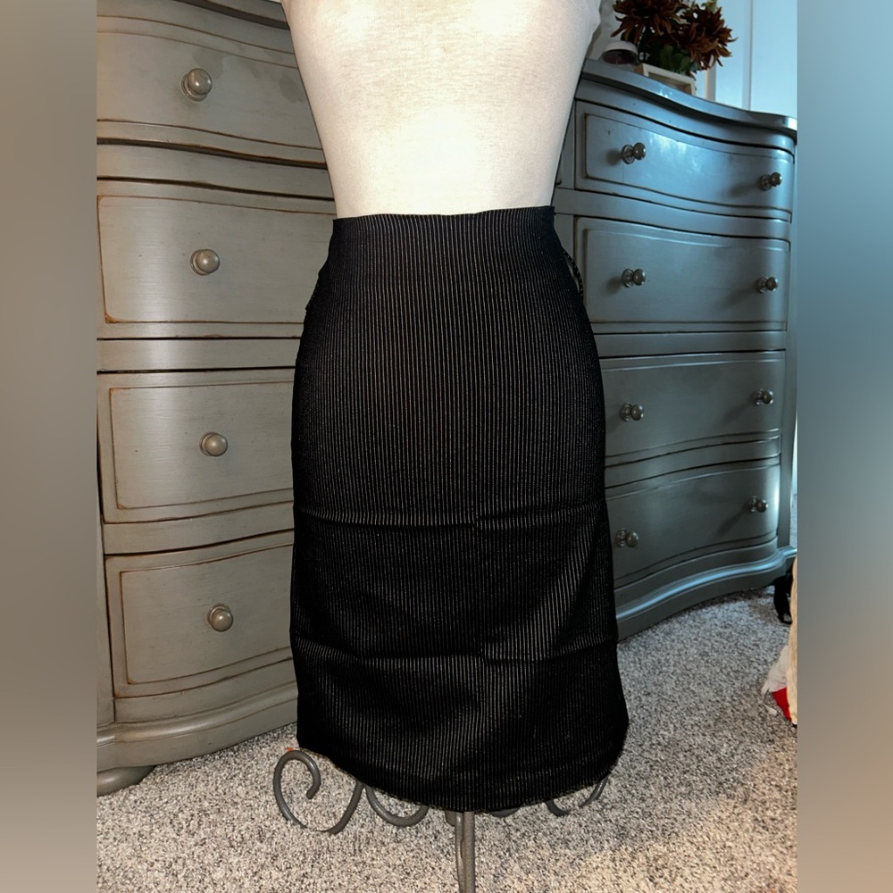 Celine Charcoal Pinstripe Skirt
